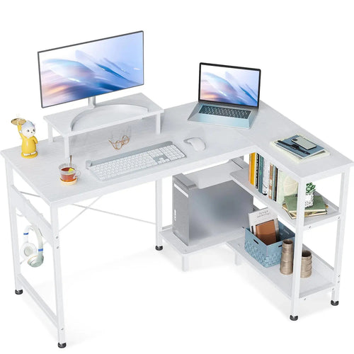 ODK 47" L-Shaped Computer Desk with Reversible Shelves & Monitor Stand Az én boltom