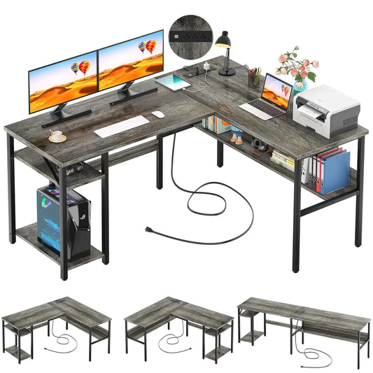 ODK 55" L-Shaped PowerDesk™ with Outlets & USB Ports Az én boltom