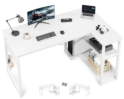 NeoDeskPro™ 48" L-Shaped Computer Desk with Storage Shelves & PC Stand Az én boltom